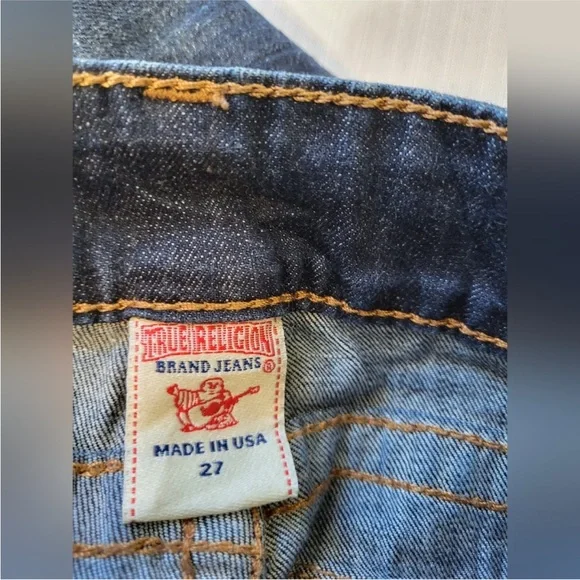 True Religion Women's Dark Blue Boots Cut Jeans Size 27X29 - Picture 5 of 6